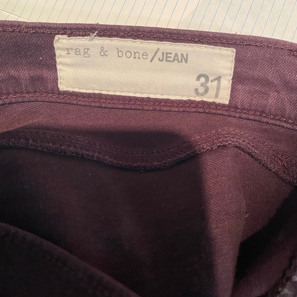 RAG & BONE Men’s Burgundy Jeans Sz 32 - Picture 7 of 11